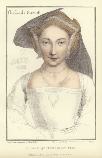 レディ・ラトクリフ（アクアチント） 作： Hans Holbein der Jüngere