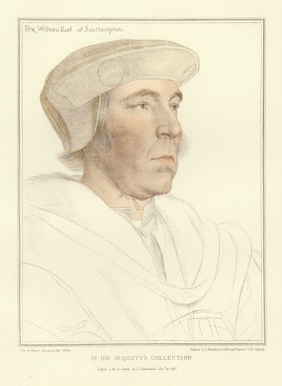 ウィリアム・フィッツウィリアム、サウサンプトン伯爵（アクアチント） 作： Hans Holbein der Jüngere