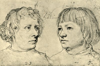 アンブロシウスとハンス、アーティストの息子、1511年、1943年。 作： Hans Holbein the Elder