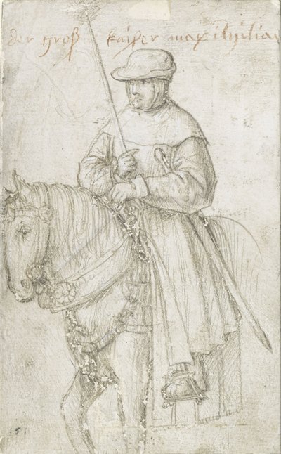 馬に乗った旅装のカイザー・マクシミリアン1世 作： Hans Holbein the Elder