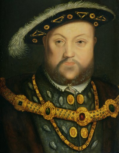ジュエルチェーンと毛皮のローブのヘンリー8世（1491-1547）の肖像 作： Hans Holbein the Elder