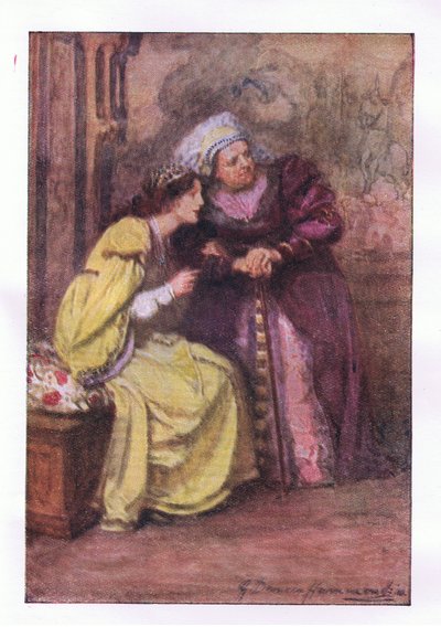 看護師に来てください。紳士とは何ですか？ （ロミオとジュリエット）、1920年代にジョージハーラップ＆Co Ltdによって出版されたシェイクスピアの全集から 作： Hans Holbein der Jüngere
