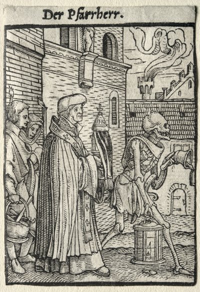 死のダンス: 牧師 作： Hans Holbein the Younger