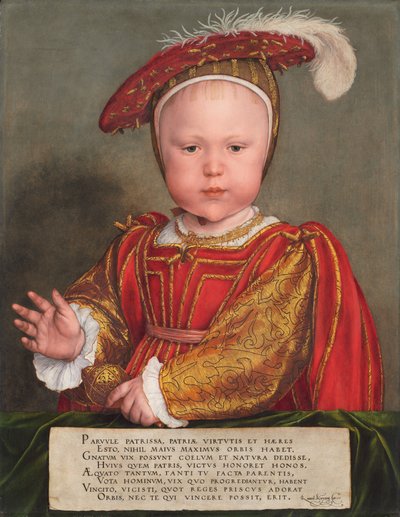 子供の頃のエドワード6世、おそらく1538年。 作： Hans Holbein der Jüngere