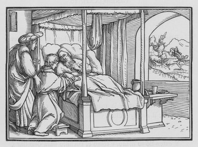 ヤコブは彼の父を欺き、祝福を得る、創世記XXVII、21 作： Hans Holbein der Jüngere