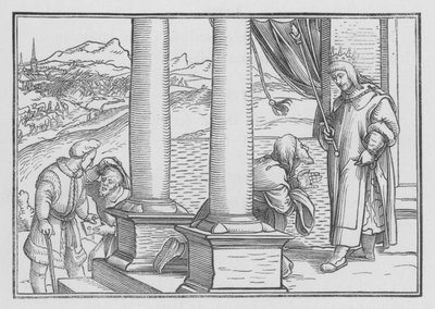 ネイサンは寓話でダビデを非難する、2サミュエルXII、7 作： Hans Holbein der Jüngere