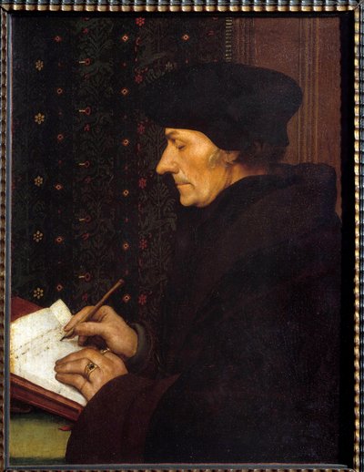 ロッテルダムのエラスムスの肖像(Desiderius Erasmus Roterdamus) 作： Hans Holbein der Jüngere