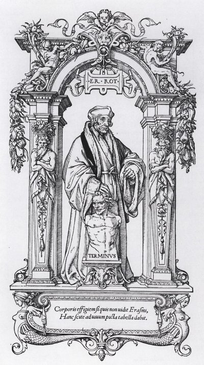 ロッテルダムのエラスムスの肖像（エラスムスの「ケース内） 作： Hans Holbein the Younger