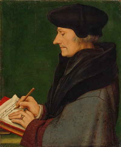 ロッテルダムのエラスムスの肖像1523 作： Hans Holbein der Jüngere