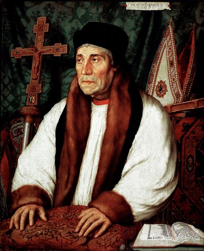 カンタベリーのアーケベック、ウィリアム・ウォーハム（1450-1532）の肖像 ハンス・ホルベイン・ザ・ヤング（1497/8-1543）による絵画 16世紀 日。82x67 cm パリ、ルーヴル美術館（Musee du Louvre 作： Hans Holbein der Jüngere