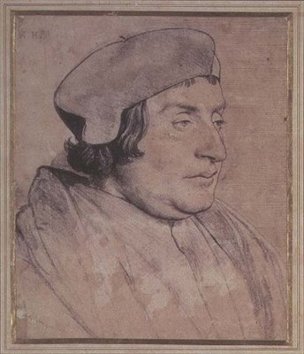 学者・聖職者の肖像（黒チョーク 作： Hans Holbein der Jüngere