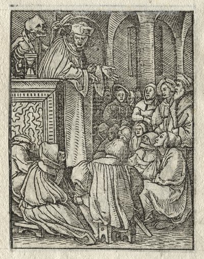 死のダンス：説教者。 司祭 作： Hans Holbein the Younger