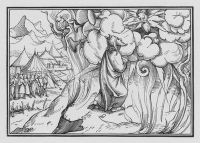 山の上の神の恐ろしい存在、出エジプト記XIX、18 作： Hans Holbein der Jüngere