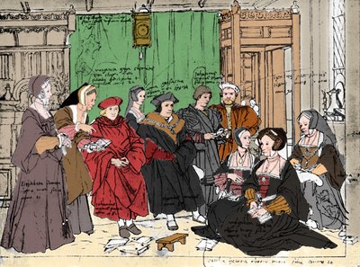 より多くの家族、バール美術館でのホルバインのスケッチ、1527年、1903年 作： Hans Holbein der Jüngere