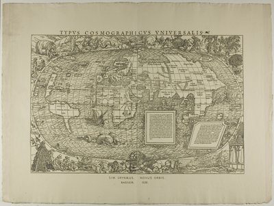 タイプ Cosmographicus Universalis, Sim.グリネウス、ノヴス・オルビス、バシレア1532年 作： Hans Holbein the Younger