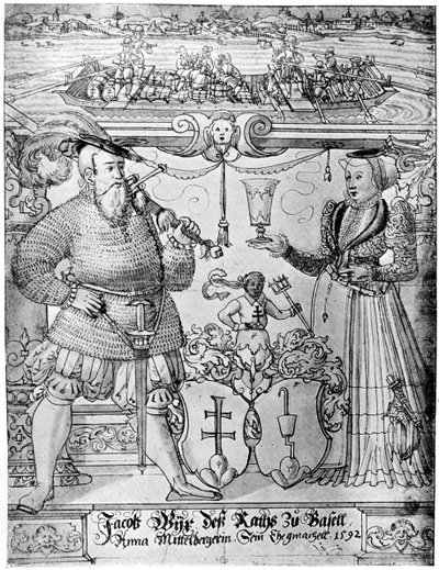 バーゼルのジェイコブウィックスと妻のアンナ、1592年1901年 作： Hans Jakob Plepp