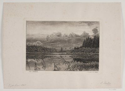 トウヒの森の湖 作： Hans Julius Fæster