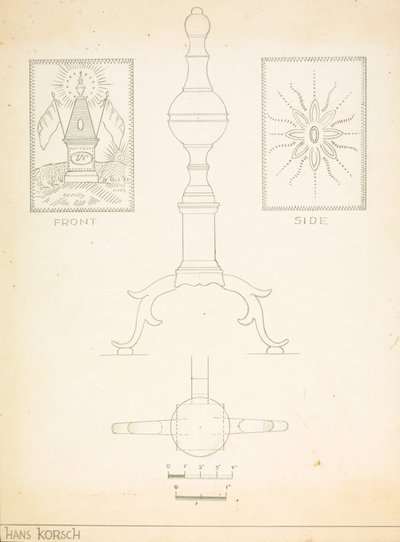 Andiron (ペアの 1 つ) 作： Hans Korsch