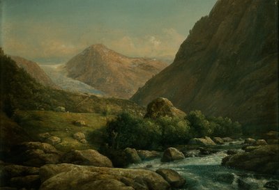 ボンダス氷河（船上油） 作： Hans Leganger Reusch