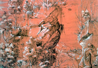 「庭の聖ヒエロニムス」、c1510-1531 作： Hans Leu The Younger