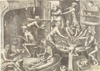 ピーテル・ブリューゲル1世の後の貧しい台所、1563年頃。 作： Hans Liefrinck the Elder