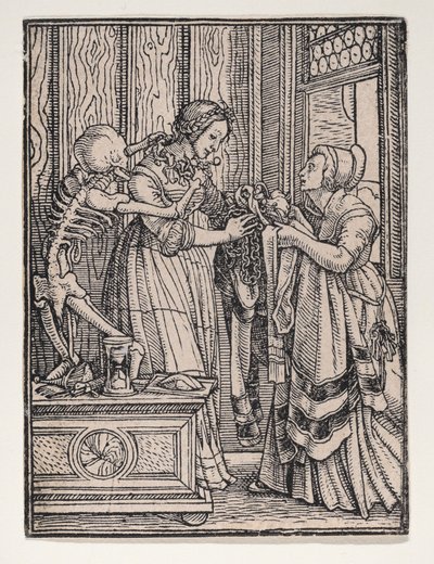 死のダンスからの伯爵夫人、ca。 1526年、1538年に出版。 作： Hans Lützelburger