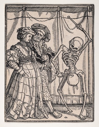 死のダンスからの貴婦人、ca。 1526年、1538年に出版。 作： Hans Lützelburger