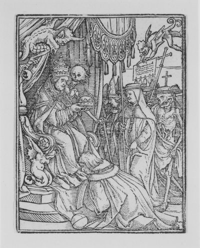 死のダンスからの教皇、ca。 1526年、1538年に出版。 作： Hans Lützelburger