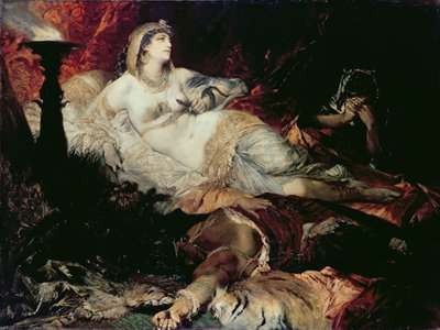 クレオパトラの死（キャンバスに油彩） 作： Hans Makart