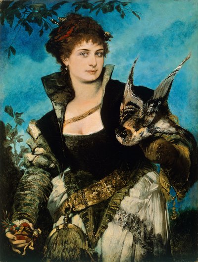 Falconer by Hans Makart (1840-1884), oil on canvas   1462210   ja       japanese Successfully Translated  Original: Three Gods Of Good Fortune On A Pleasure Outing (ink and light colours on paper) Translat: Three Gods Of Good Fortune On A Pleasure Outing ( 作： Hans Makart