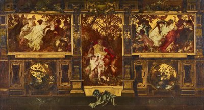 現代のキューピッド - 壁を飾るためのデザイン 作： Hans Makart