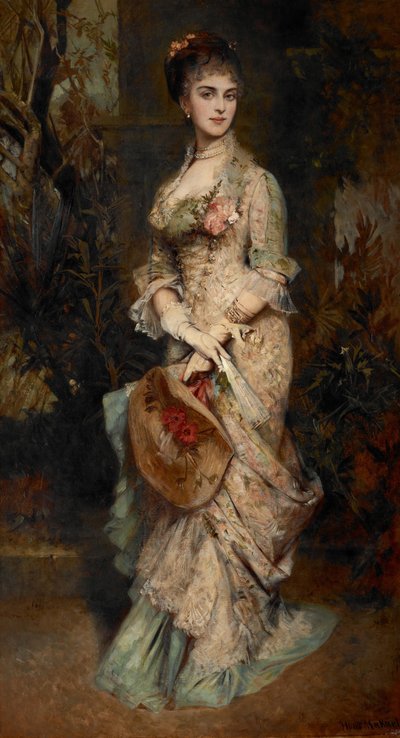 ハンナ・クリンコシュ（1849-1925）の肖像画（1890年、リヒテンシュタイン王女との婚姻より 作： Hans Makart