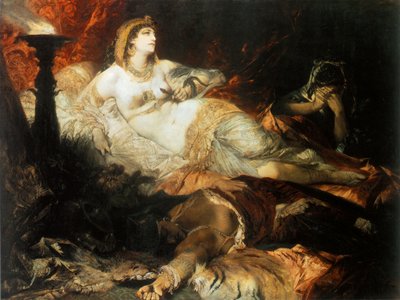 クレオパトラの死、1875年。 作： Hans Makart