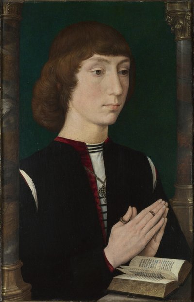 祈りの青年、1470年代 作： Hans Memling
