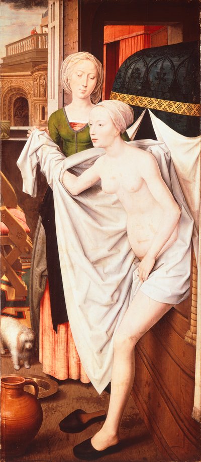 浴場のバテシバ、1485年頃（絵画） 作： Hans Memling