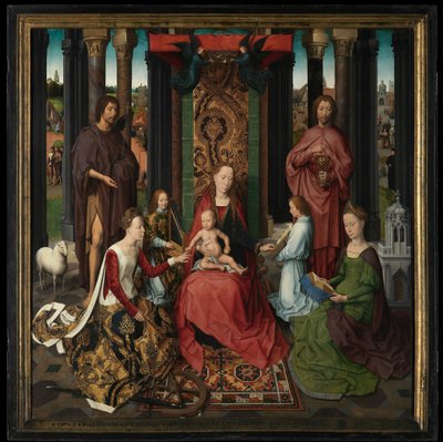 洗礼者聖ヨハネと伝道者聖ヨハネのトリプティクの中央パネル 作： Hans Memling