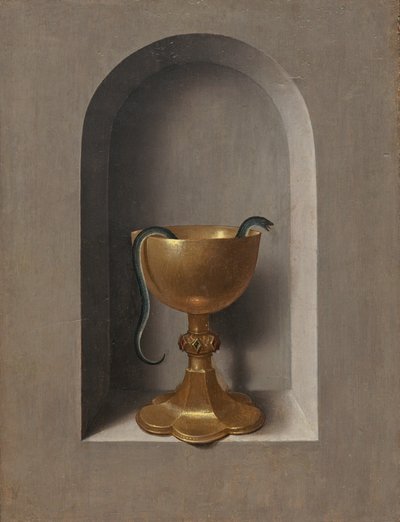 福音伝道者聖ヨハネの聖杯 [逆] 作： Hans Memling