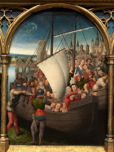 聖ウルスラの聖遺物箱の詳細 作： Hans Memling