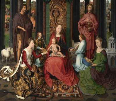 洗礼者聖ヨハネと福音伝道者聖ヨハネのトリプティクの中央パネルの詳細 作： Hans Memling