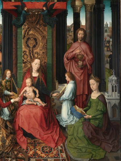 洗礼者聖ヨハネと福音伝道者聖ヨハネのトリプティクの中央パネルの詳細 作： Hans Memling
