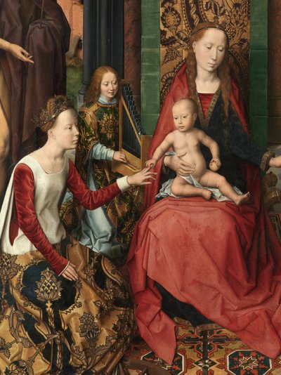 洗礼者聖ヨハネと福音伝道者聖ヨハネのトリプティクの中央パネルの詳細 作： Hans Memling