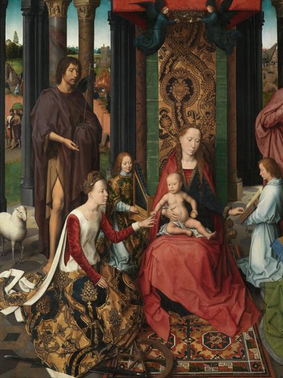 洗礼者聖ヨハネと福音伝道者聖ヨハネのトリプティクの中央パネルの詳細 作： Hans Memling