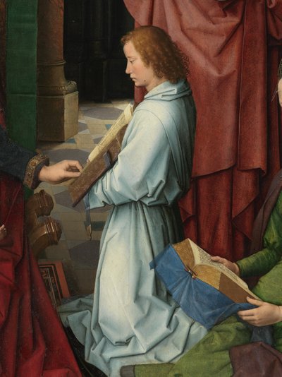洗礼者聖ヨハネと福音伝道者聖ヨハネのトリプティクの中央パネルの詳細 作： Hans Memling