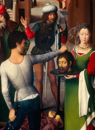 洗礼者聖ヨハネと福音伝道者聖ヨハネのトリプティクの左パネルの詳細 作： Hans Memling