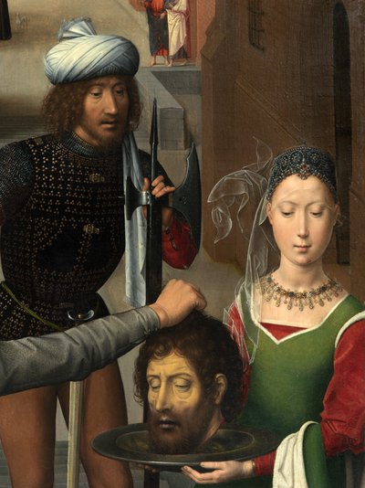 洗礼者聖ヨハネと福音伝道者聖ヨハネのトリプティクの左パネルの詳細 作： Hans Memling