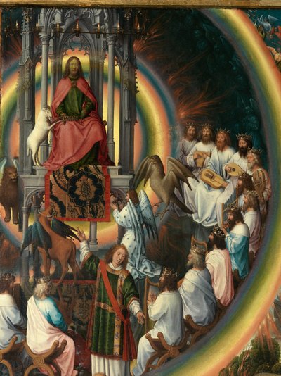 洗礼者聖ヨハネと福音伝道者聖ヨハネのトリプティクの右パネルの詳細 作： Hans Memling