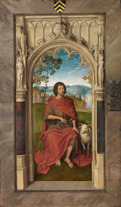 ヤン・フロレインのトリプティクの外装パネル 作： Hans Memling