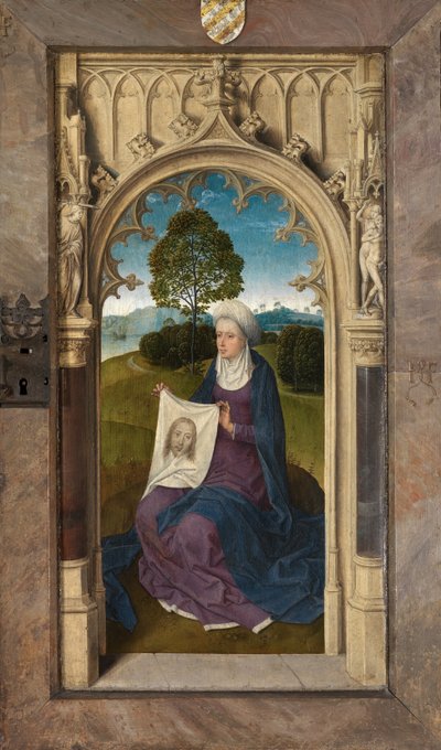 ヤン・フロレインのトリプティクの外装パネル 作： Hans Memling