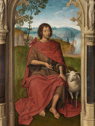 ヤン・フロレインのトリプティクの外装パネル 作： Hans Memling