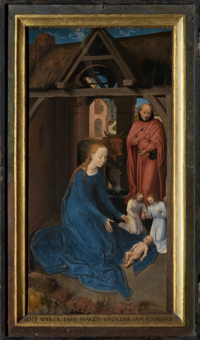 ヤン・フロレインのトリプティクの左パネル 作： Hans Memling